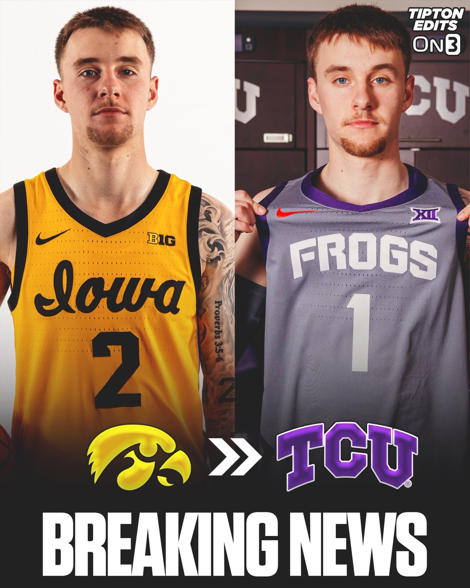 NEWS: Iowa transfer guard Brock Harding has committed to TCU, his agent <a href="/Ryanmurphhoop/">Murph dawg</a> tells <a href="/On3sports/">On3</a>. 

The 6-0 sophomore averaged 8.8 points and 5.3 assists per game.

on3.com/college/iowa-h…