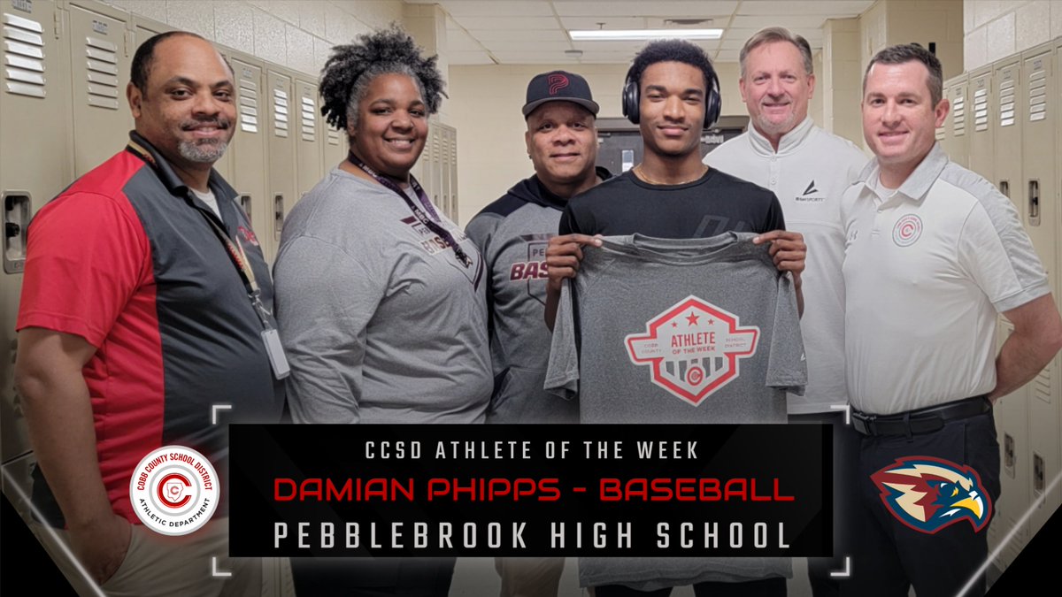 Athletics - Cobb County School District (@ccsd_ad) on Twitter photo Congrats to Damian Phipps of <a href="/phsfalconsports/">Pebblebrook Athletics</a> for being named the <a href="/CobbSchools/">Cobb County Schools</a> male athlete of the week! He recently hit a grand slam in a big region win! Thanks to <a href="/BSNSPORTS_GA/">BSN SPORTS Georgia</a> for their support of this recognition. <a href="/cobb_sports/">Cobb Sports</a> Congrats to Damian Phipps of <a href="/phsfalconsports/">Pebblebrook Athletics</a> for being named the <a href="/CobbSchools/">Cobb County Schools</a> male athlete of the week! He recently hit a grand slam in a big region win! Thanks to <a href="/BSNSPORTS_GA/">BSN SPORTS Georgia</a> for their support of this recognition. <a href="/cobb_sports/">Cobb Sports</a>