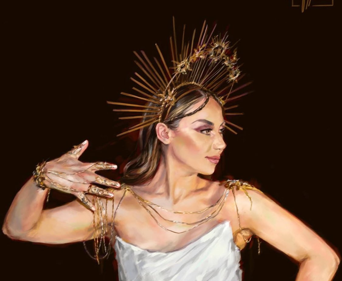 szaampan's tweet image. anyway here’s some actual eurovision fanart drawn by a human artist