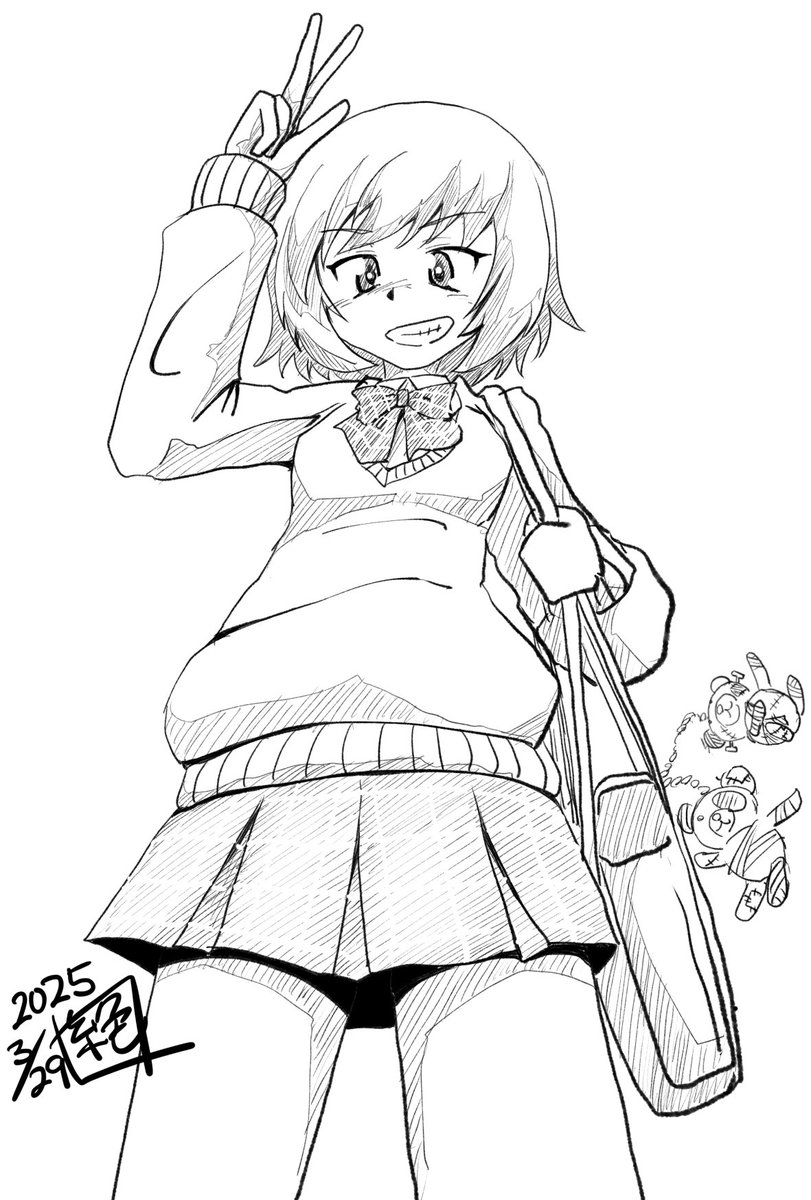 うおん
投稿できてない…
本日は黒森峰の元マウス車長 マウ子こと #飛騨エマ生誕祭 であります!
お誕生日おめでとうございます!
もっとガンガン活躍する所を見てみたかった…!
きっと5、6話でも色々と出てきてくれるに違いない!
今回もギャル化で描き描きだー
#ガルパン
#飛騨エマ生誕祭2025