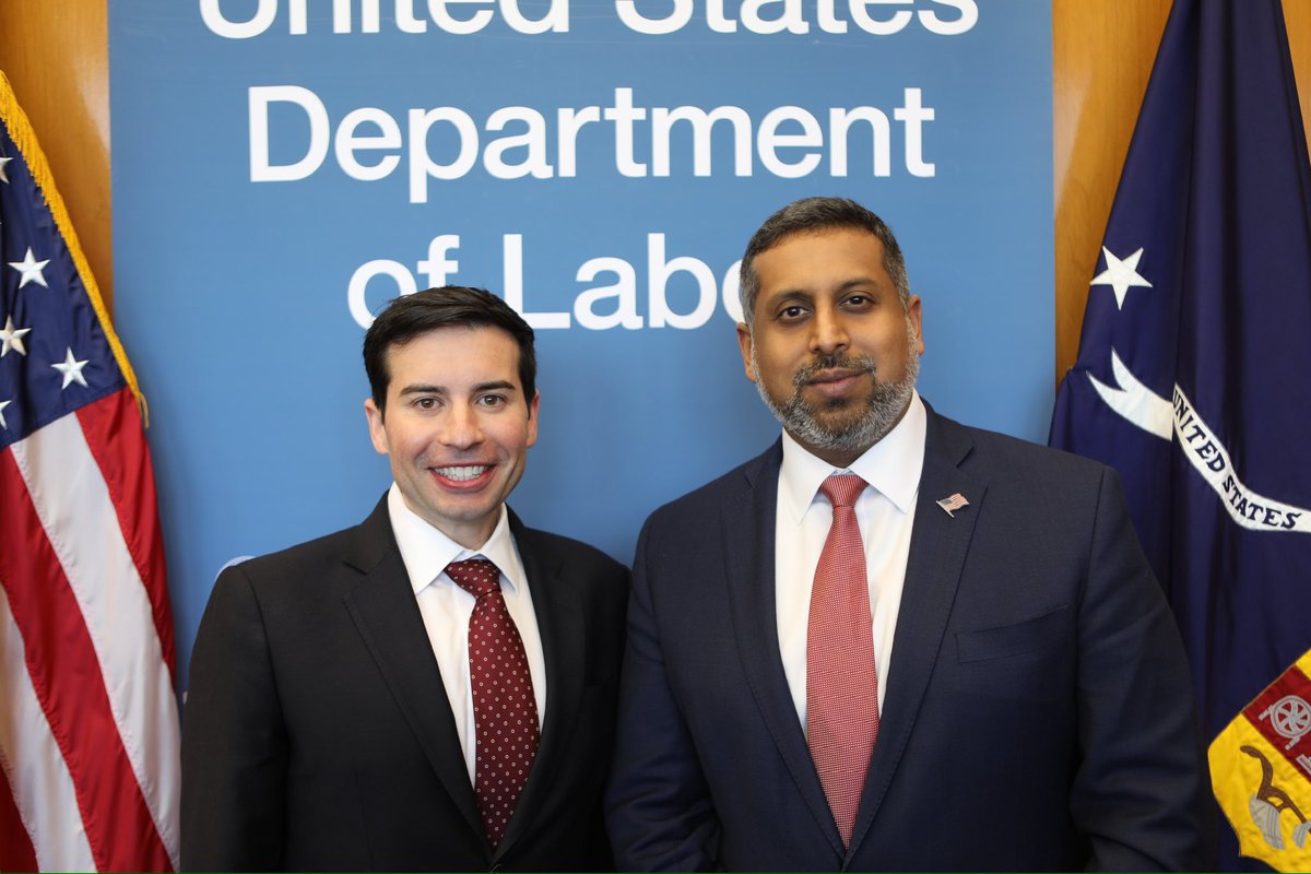 Deputy Secretary Sonderling (@sonderling47) on Twitter photo Great to meet with the President of the <a href="/PJMFdn/">Patrick J McGovern Foundation</a>, Vilas Dhar.
I look forward to working together to build a more innovative American Workforce. Great to meet with the President of the <a href="/PJMFdn/">Patrick J McGovern Foundation</a>, Vilas Dhar.
I look forward to working together to build a more innovative American Workforce.