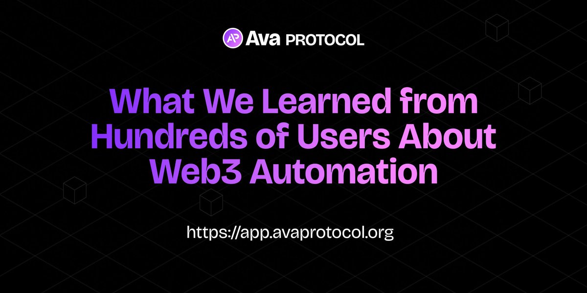 ava_protocol's tweet image. We asked hundreds of web3 users how they manage tasks like token transfers, smart contract interactions, and strategy execution.

The responses were honest, thoughtful, and surprisingly consistent. Here’s what we learned... 🧵👇