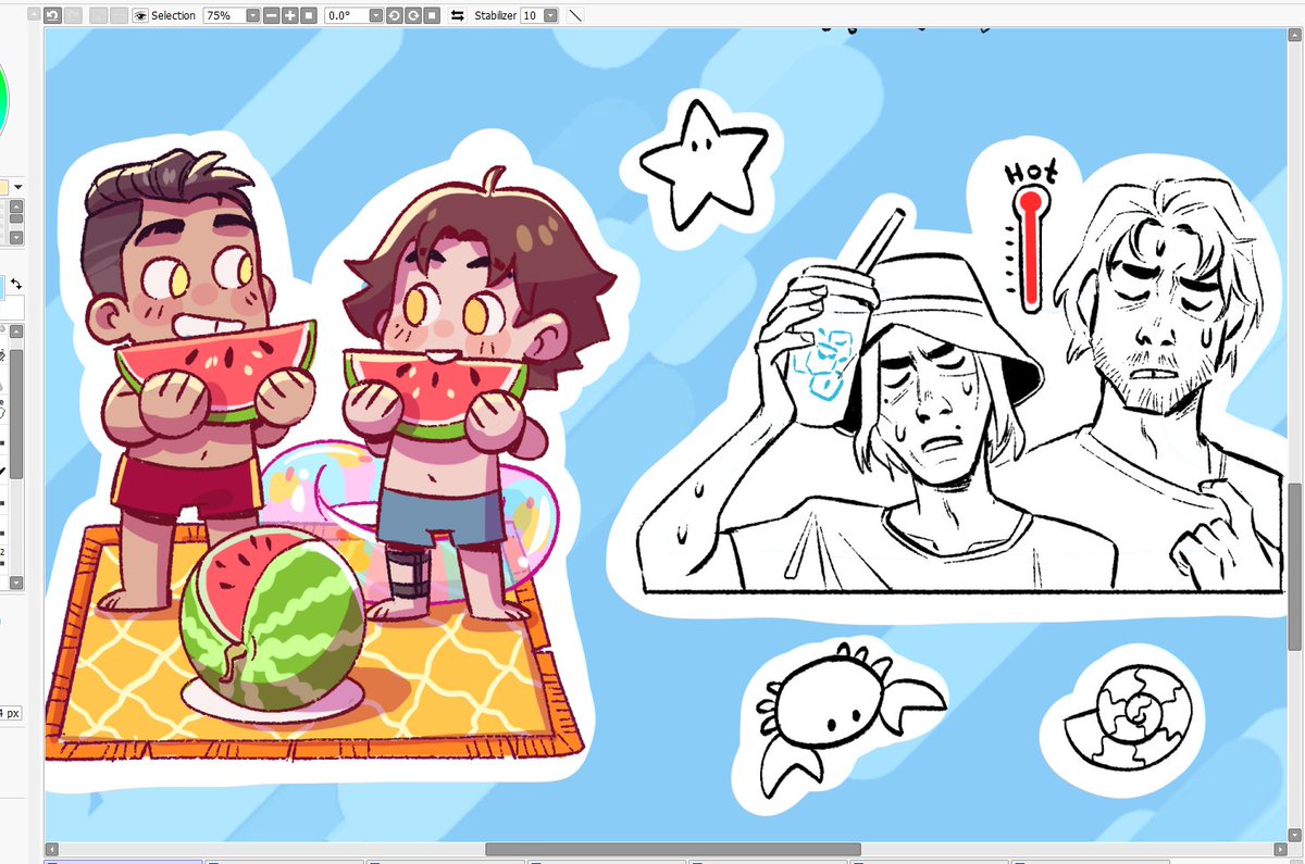summer vibes stickers for another #jayvik zine👀 