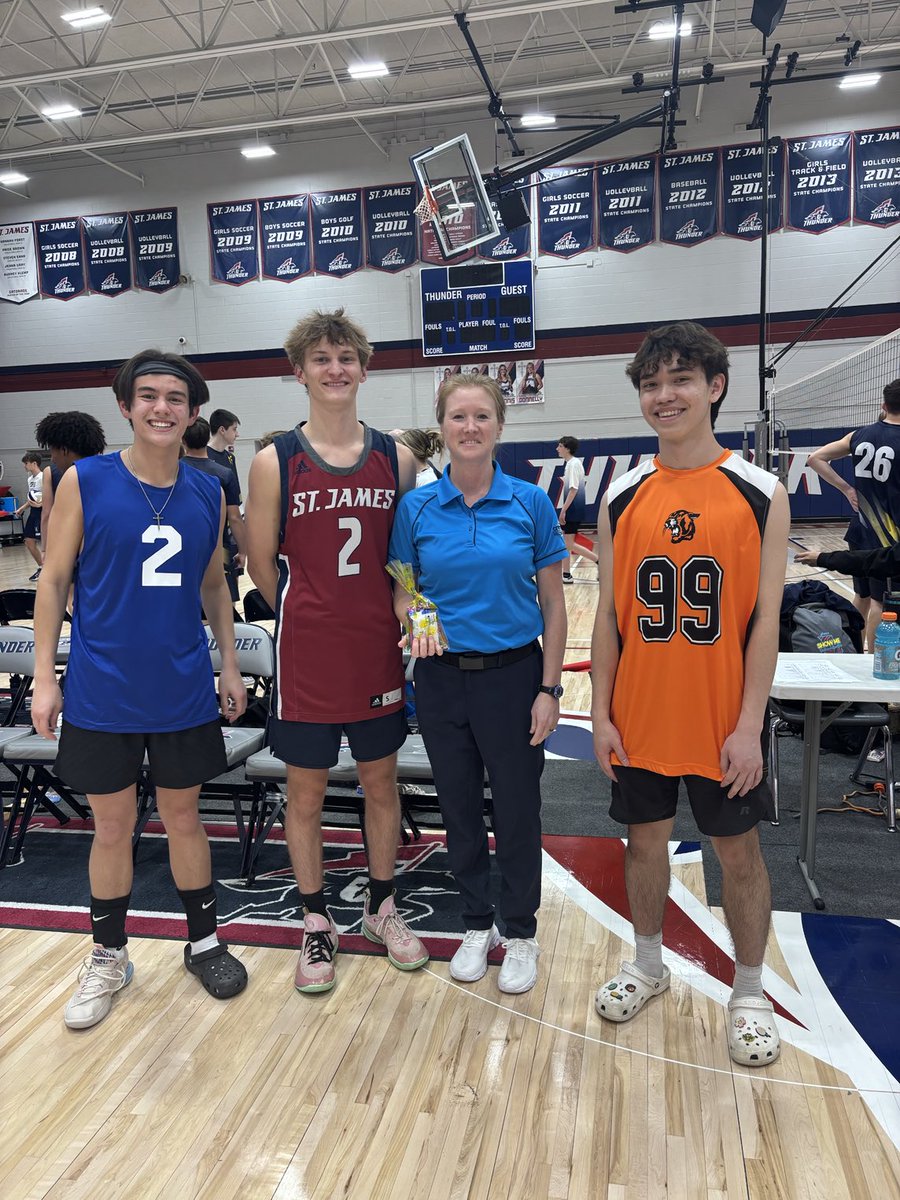 St. James Academy Volleyball (@sjavball) on Twitter photo Celebrating official appreciation week at our first boys volleyball Tri of the season!  #officiationweek <a href="/AVCAVolleyball/">AVCA</a> Celebrating official appreciation week at our first boys volleyball Tri of the season!  #officiationweek <a href="/AVCAVolleyball/">AVCA</a>