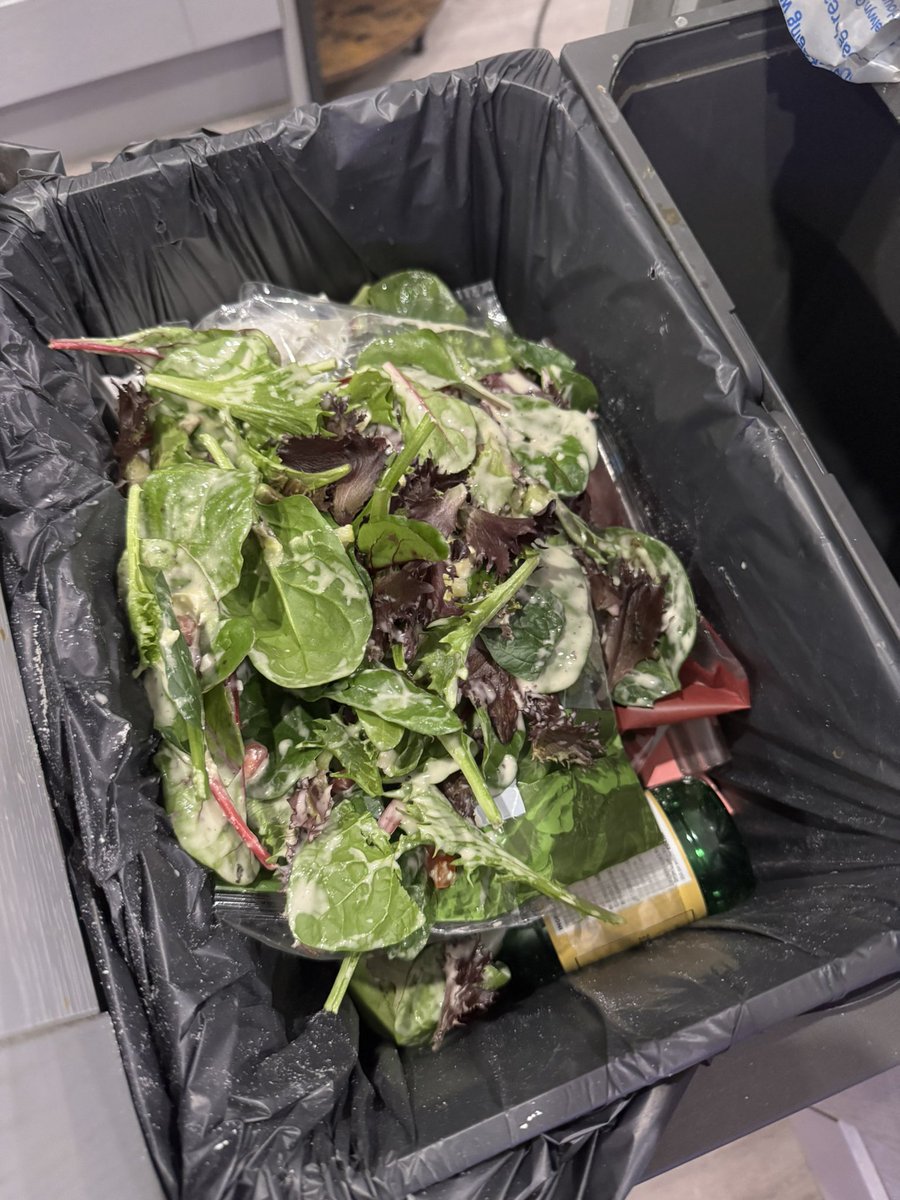 Thanks <a href="/Morrisons/">Morrisons</a>. Just started prepping a nice salad with a bag of your baby leaf and a LIVE WASP crawled out of the leaves… bye bye dinner.