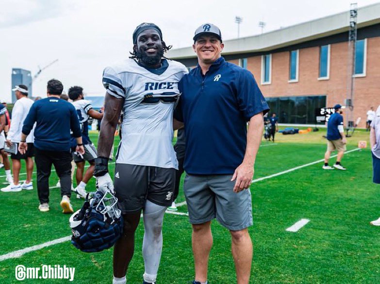 From Cypress Ranch to Rice University it was a pleasure to watch you practice <a href="/Thereal_Chibby/">Chibby ™️</a> Wishing you all the best and reminding you to Respond to Adversity with Discipline and Exceptional Effort <a href="/RiceFootball/">Rice Football</a> <a href="/RiceUniversity/">Rice University</a> <a href="/CFISDAthletics/">CFISDAthletics</a>