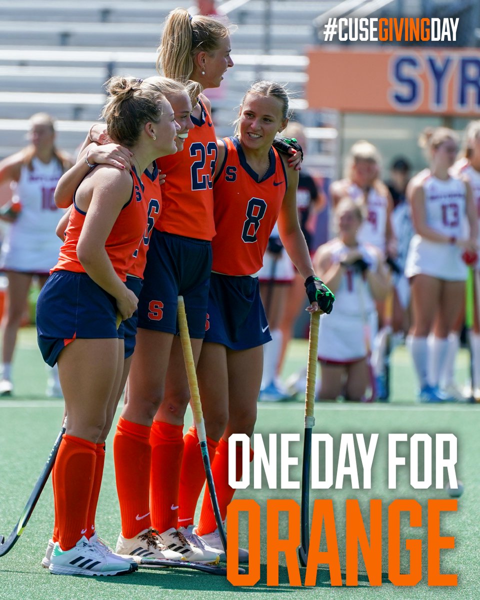 CuseFH's tweet image. Forever Orange.
Help support Syracuse field hockey during #CuseGivingDay. Any gift, big or small, helps leave an impact on our program to help leave the jersey in a better place.
Visit tinyurl.com/ydtc3ux7 to make your impact on our program!
#lygc x #CuseGivingDay