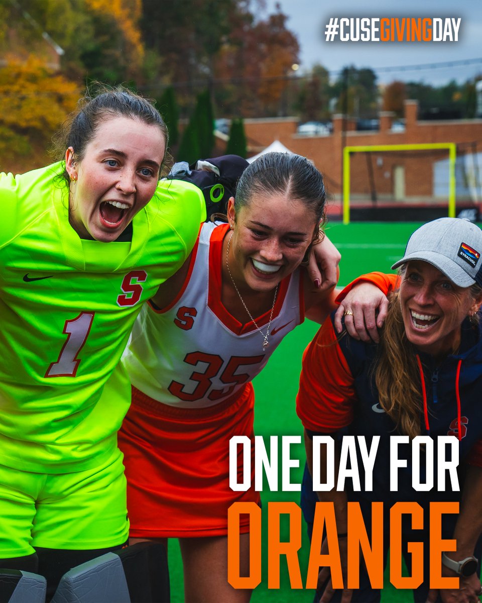 CuseFH's tweet image. Forever Orange.
Help support Syracuse field hockey during #CuseGivingDay. Any gift, big or small, helps leave an impact on our program to help leave the jersey in a better place.
Visit tinyurl.com/ydtc3ux7 to make your impact on our program!
#lygc x #CuseGivingDay