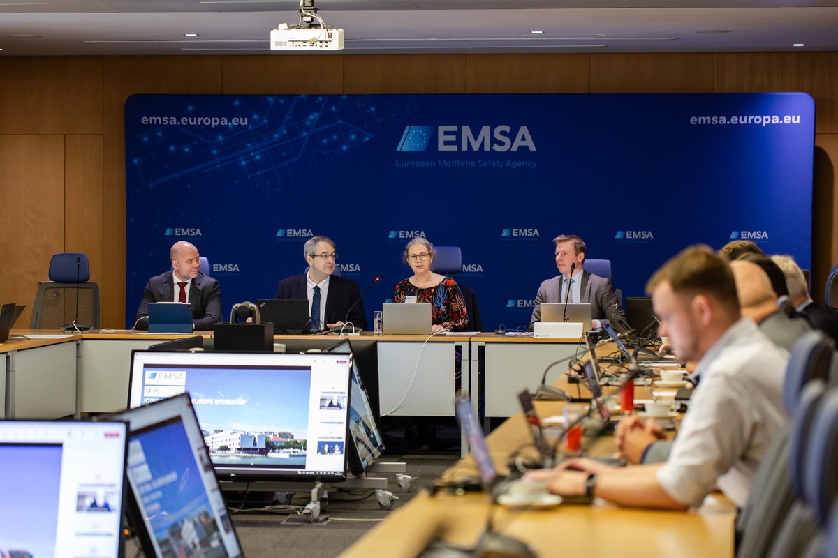 European Maritime Safety Agency (EMSA) (@emsa_eu) on Twitter photo Today we welcomed <a href="/seaeurope/">SEA Europe</a> to a joint workshop, held at our #Lisbon premises.
Our Executive Director Maja Markovčić Kostelac welcomed delegates to EMSA, who discussed a wide range of topics related to sustainability, digitalisation, and safety during the workshop.🚢🌊🐬 Today we welcomed <a href="/seaeurope/">SEA Europe</a> to a joint workshop, held at our #Lisbon premises.
Our Executive Director Maja Markovčić Kostelac welcomed delegates to EMSA, who discussed a wide range of topics related to sustainability, digitalisation, and safety during the workshop.🚢🌊🐬
