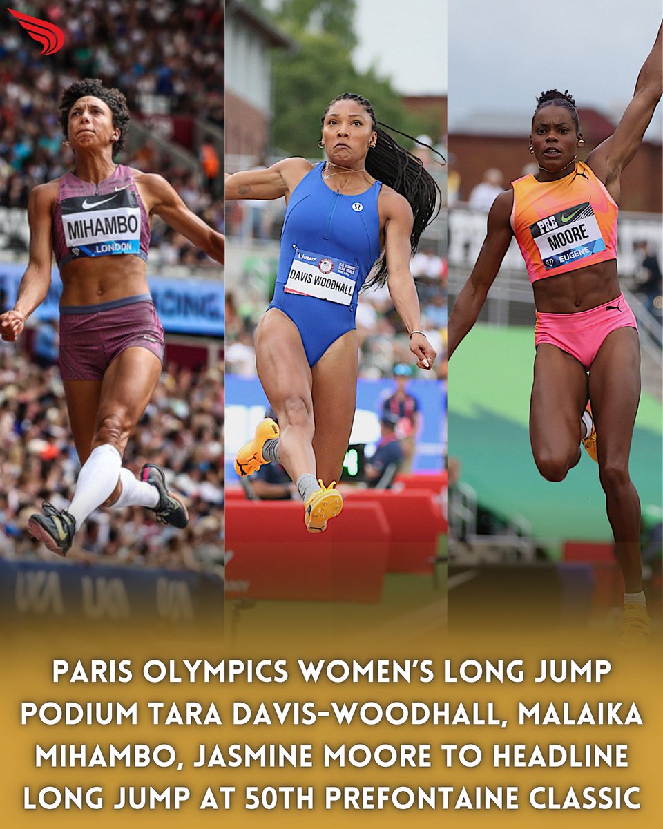 DyeStat (@dyestat) on Twitter photo 👀👀👀
Paris Olympics podium finishers <a href="/tar___ruh/">tara davis woodhall</a>, Malaika Mihambo and <a href="/Jasmineemoo/">Jasmine Moore</a> will headline the women’s long jump competition at the 5️⃣0️⃣th <a href="/nikepreclassic/">Nike Prefontaine Classic</a> on July 5! #PreClassic
📸: Ed Hall for <a href="/Diamond_League/">Wanda Diamond League</a> AG; John Nepolitan 👀👀👀
Paris Olympics podium finishers <a href="/tar___ruh/">tara davis woodhall</a>, Malaika Mihambo and <a href="/Jasmineemoo/">Jasmine Moore</a> will headline the women’s long jump competition at the 5️⃣0️⃣th <a href="/nikepreclassic/">Nike Prefontaine Classic</a> on July 5! #PreClassic
📸: Ed Hall for <a href="/Diamond_League/">Wanda Diamond League</a> AG; John Nepolitan