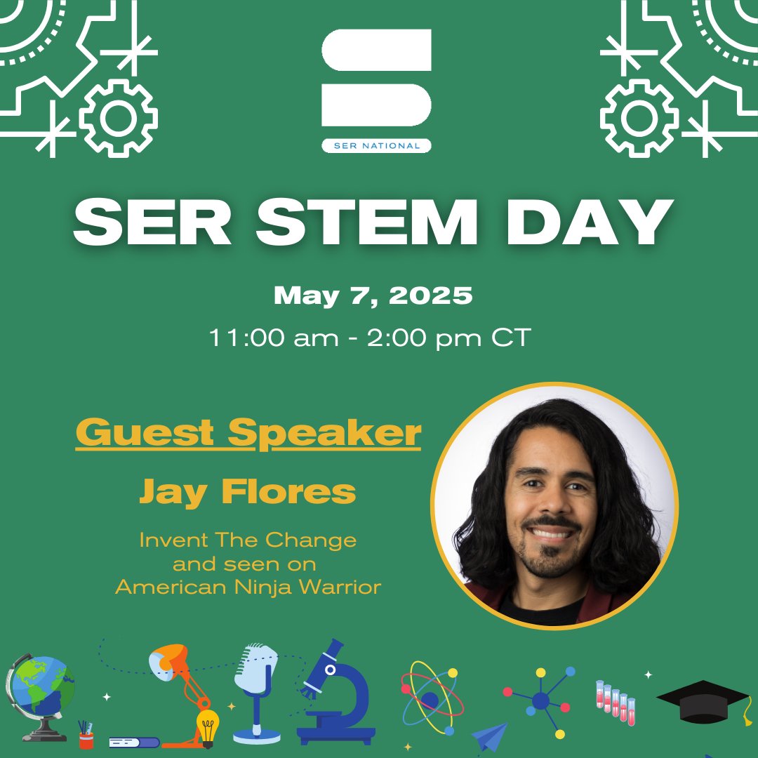 He’s back! <a href="/JayFlores2032/">Jay Flores</a> is returning as our guest speaker for SER STEM Day! 🌟 Get ready to be inspired once again by his passion for STEM and innovation. Register today! ow.ly/zKTv50VpNkG