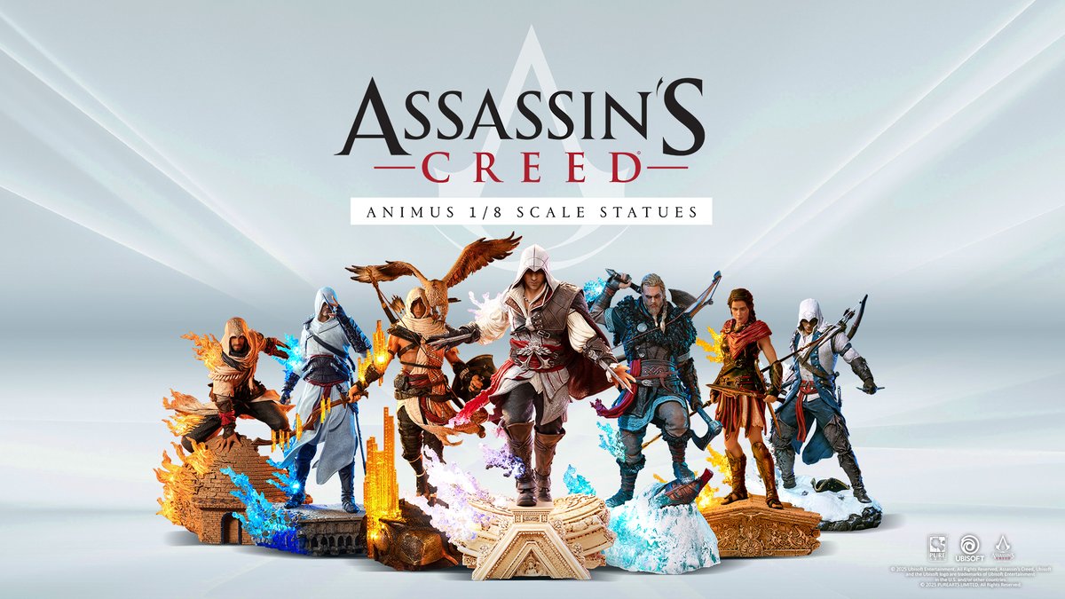 Our iconic Assassin’s Creed Animus Statues, now in a 1/8 scale statue! Complete with our stunning LED-lit Animus effect ✨

Ezio, Altair, Connor, Bayek, Kassandra, Eivor &amp; Basim are available for worldwide pre-order NOW! 

Get yours ➡️ ow.ly/EWC750VpRaG