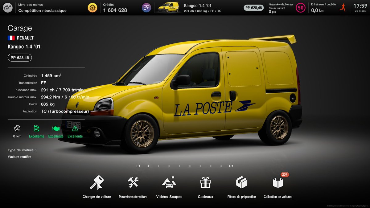 Go devenir le facteur le plus rapide du monde désormais.

#GranTurismo7 #PlayStation5 #Renault #Kangoo