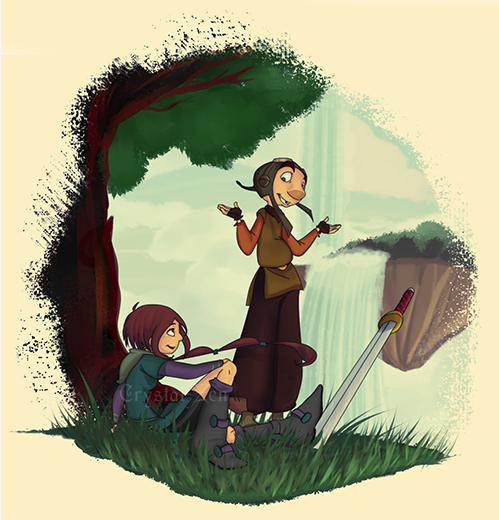 MatchaRainArt's tweet photo. Yet another beautiful illustration by Solvernia of Callia and Gwizdo! Looks right out of a storybook! 🥰💕#DragonHunters #DragonHuntersoc #ChasseursdeDragons #DHOC #Callizdo #selfshiptwt #sstwt #yumetwt #yumeship #yume #selfship #Gwizdo https://t.co/GgChEyrEdT