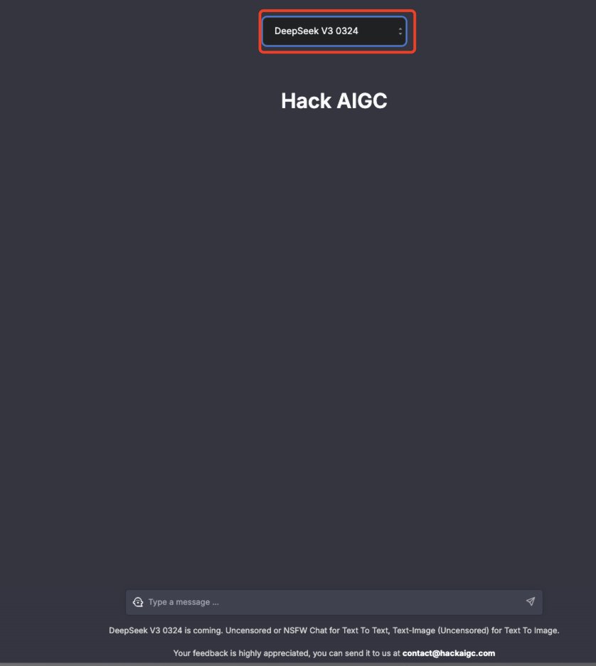 HackAigc's tweet image. Product Update! We've launched the latest Deepseek V3 0324 model. Welcome to give it a try!
chat.hackaigc.com
#Deepseek #AI