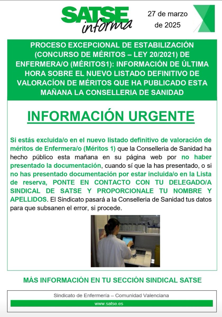 SATSE Comunidad Valenciana tweet media