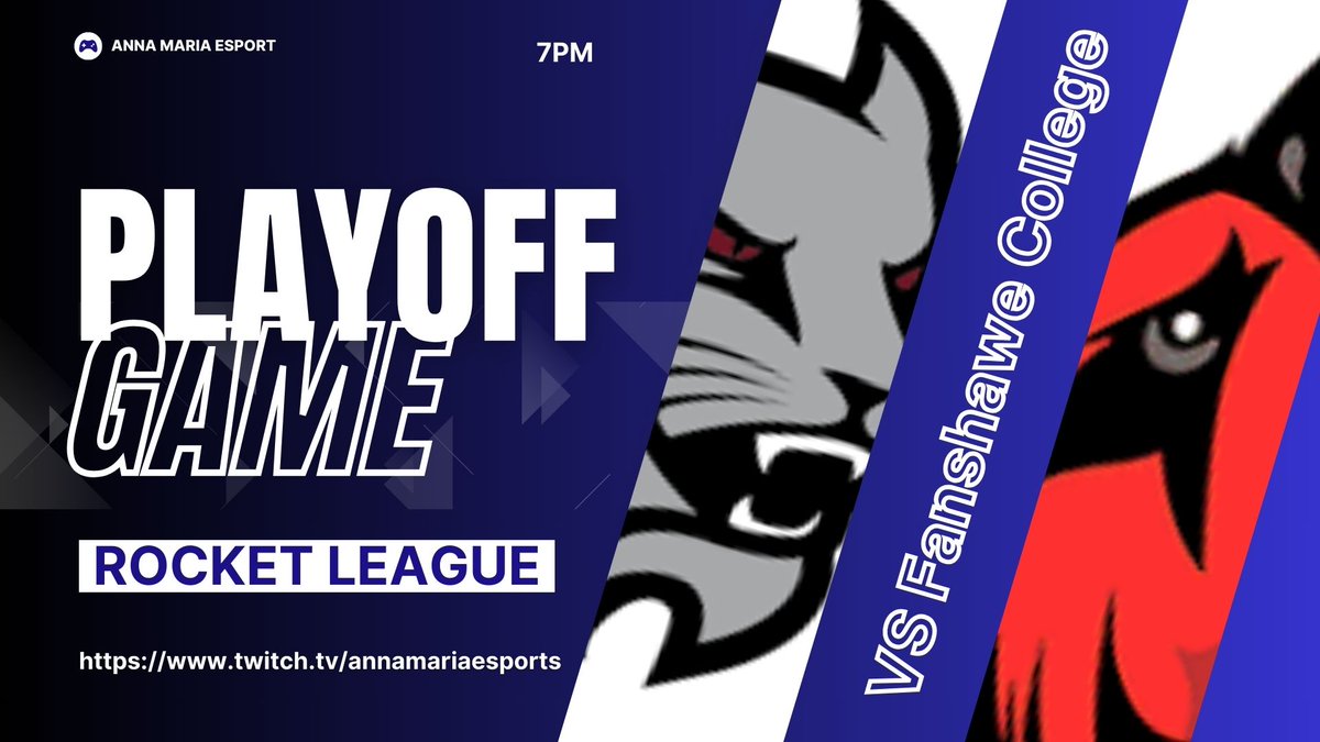 AMCAT_esports's tweet photo. PLAYOFF GAME TONIGHT FOR YOUR ANNA MARIA ESPORTS TEAM !!
FOLLOW OUR AMCATS TEAM TONIGHT AT 7PM ON TWITCH
https://t.co/EpZItRhxGs
ROCKET LEAGUE GAME AGAINST FANSHAWE COLLEGE ESPORTS
COME ON AMCATS!
#RocketLeague #NECC #NACE #eSports #RogueEnergy #amcatnation #goamcats #amc75 https://t.co/priBBtnNAk