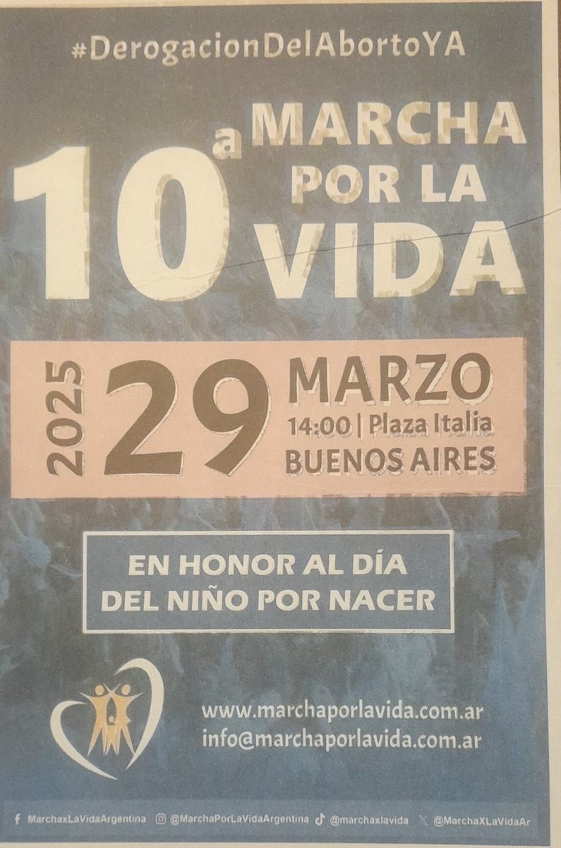 Acompáñanos a marchar por la causa más noble, la defensa de los inocentes e indefensos💙🇦🇷💙