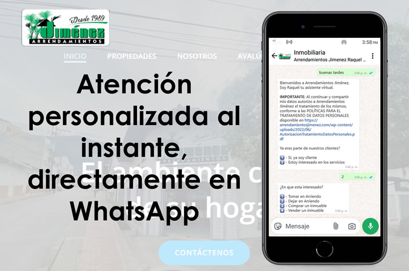 AgentiChatbots's tweet photo. ¡Nos complace anunciar el nuevo #chatbot de Arrendamientos Jimenez!, conoce como puedes obtener orientación personalizada sobre todos los servicios a través de WhatsApp. https://t.co/zpNhT15GM2
@AgentiChatbots
#atenciónalcliente #ServicioEficiente #chatbotwhatsapp https://t.co/dxK8ng4b9G