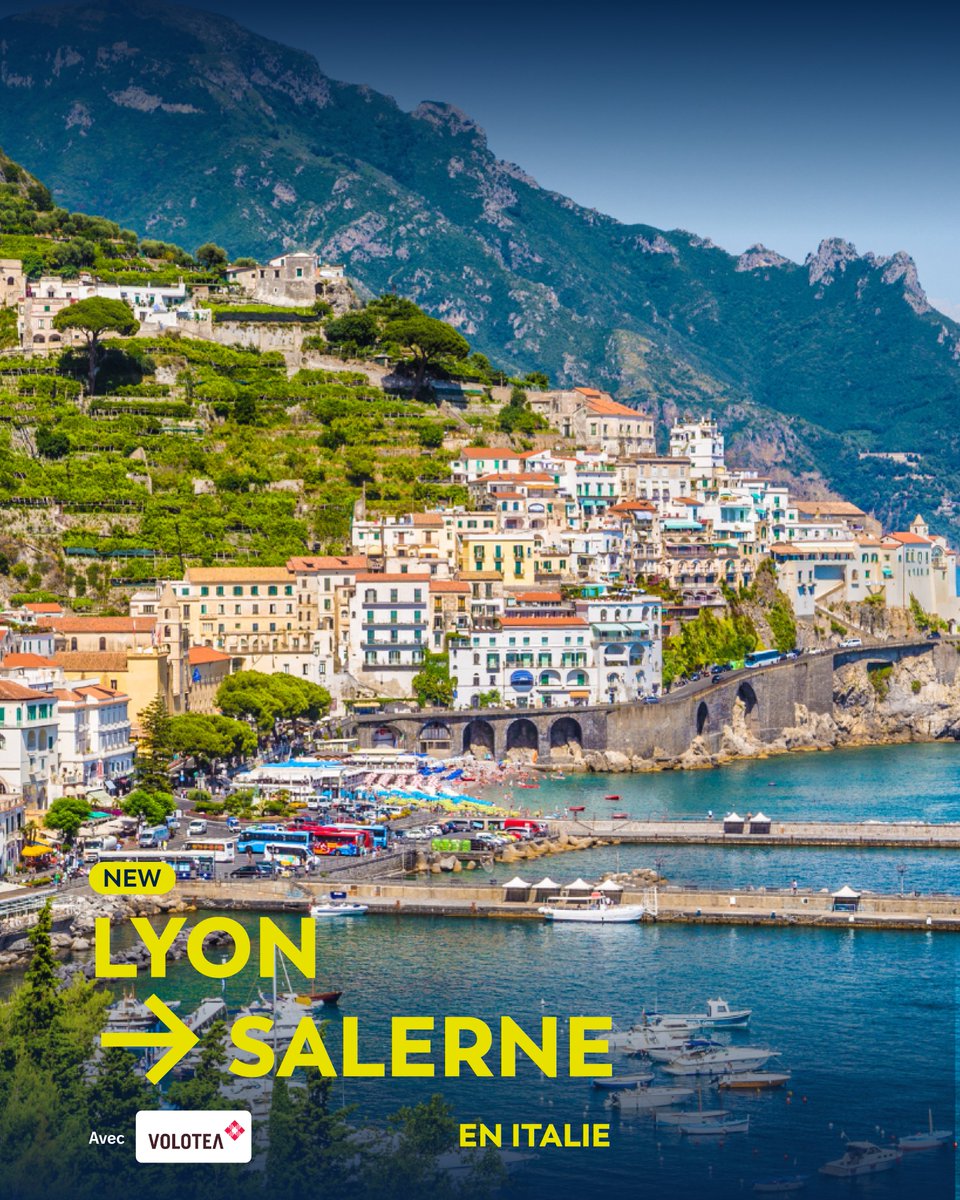 Direction l'Italie avec Volotéa ! 🇮🇹✈️

À partir du 4 juillet, décollez de Lyon vers Salerne, avec 2 vols par semaine (lundi et vendredi).

✈️ Infos et réservations : loom.ly/d0ANkR0

@vinciairports
#FlyFromLyon #Italie