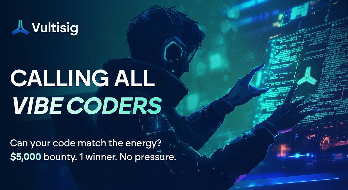 vultisig's tweet image. Calling all Vibecoders
Our website needs a revamp, and we need the whole squad.

We are starting a Vibe Coding Contest for the best Vultisig landing page that comes from the Vultisquad.

Submit by quoting this post with website URL and Video + link the quote in the comments 👇