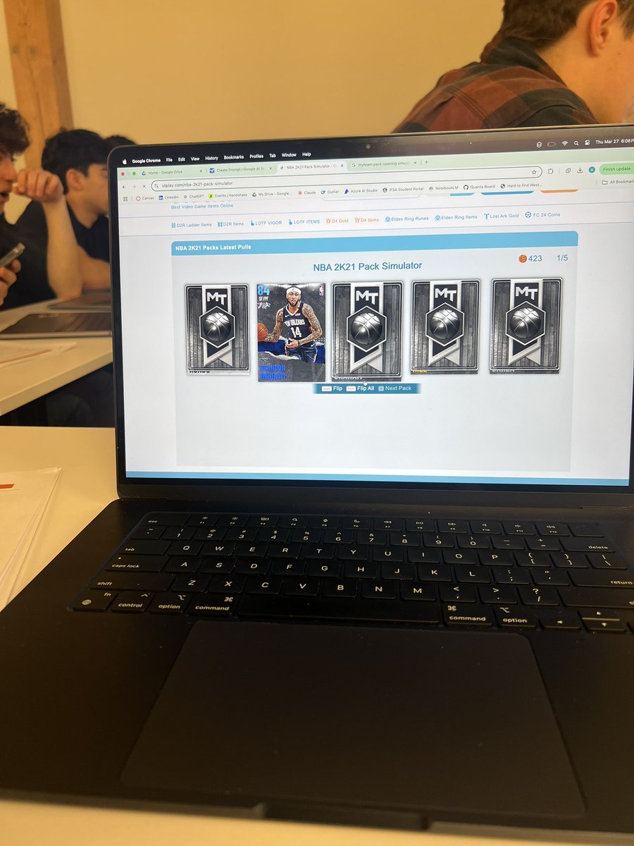 Ripping fake 2k packs in class