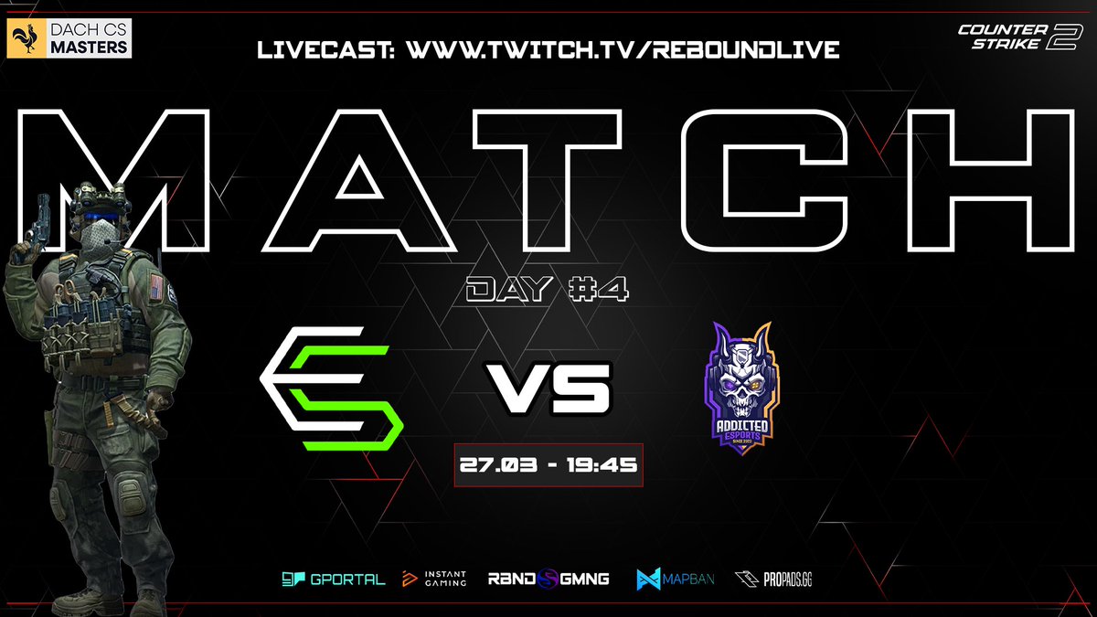 Rebound Gaming (@reboundcomgg) on Twitter photo Division 4 Matchup: Heute ist wieder Counter Strike action angesagt in der <a href="/dachcs/">DACH CS Masters</a> Masters. Und das schon 30 Minuten vor der Prime-Time
<a href="/Eternal_Synergy/">Eternal Synergy</a> vs. <a href="/AddictedSwiss_/">Addicted Swiss</a>
๐๏ธ <a href="/faviidgg/">Faviid ๐ด๓ ง๓ ข๓ ท๓ ฌ๓ ณ๓ ฟ</a>
๐๏ธ 27.03.2025 - 19:45 Uhr
๐บ twitch.tv/reboundlive
TUNE IN!!! ๐ฅ๐ฅ๐ฅ Division 4 Matchup: Heute ist wieder Counter Strike action angesagt in der <a href="/dachcs/">DACH CS Masters</a> Masters. Und das schon 30 Minuten vor der Prime-Time
<a href="/Eternal_Synergy/">Eternal Synergy</a> vs. <a href="/AddictedSwiss_/">Addicted Swiss</a>
๐๏ธ <a href="/faviidgg/">Faviid ๐ด๓ ง๓ ข๓ ท๓ ฌ๓ ณ๓ ฟ</a>
๐๏ธ 27.03.2025 - 19:45 Uhr
๐บ twitch.tv/reboundlive
TUNE IN!!! ๐ฅ๐ฅ๐ฅ