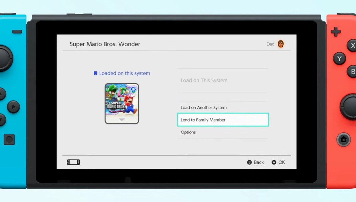 Giannacl's tweet image. Ah.
Si “prestas” el juego ya no esta en tu consola, mientras lo tengas prestado tú no puedes jugarlo; y la conexión debe ser presente? Ambas consolas para “pasarse” el juego, no veo opción para hacerlo con alguien “no presente”.
#NintendoSwitch
#VirtualGameCard