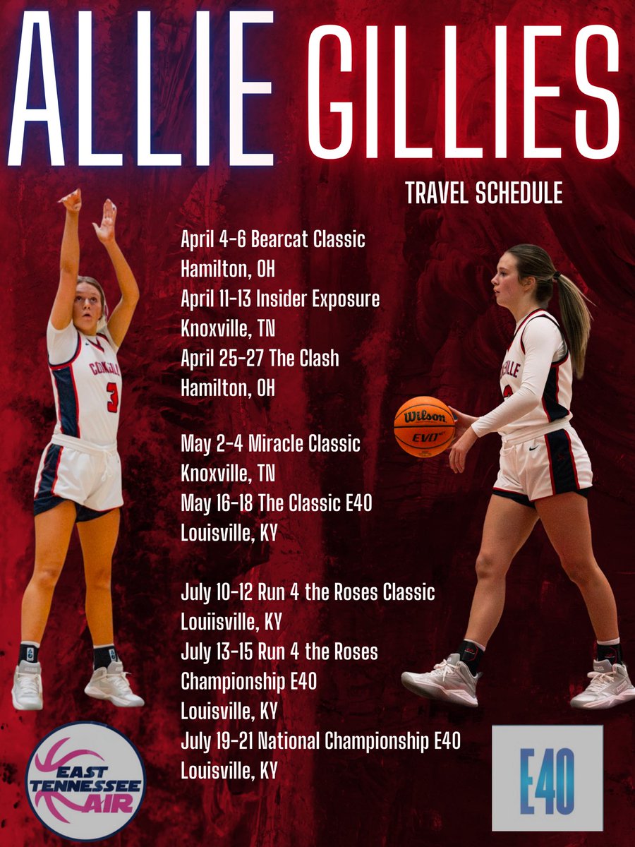 Allie Gillies (@alliegillies11) on Twitter photo Can’t wait for travel ball to start. Coaches come watch our team this spring/summer!
<a href="/EastTNAir/">East TN Air (Campos)</a> <a href="/LadyCavsBball1/">Lady Cavs Basketball</a> Can’t wait for travel ball to start. Coaches come watch our team this spring/summer!
<a href="/EastTNAir/">East TN Air (Campos)</a> <a href="/LadyCavsBball1/">Lady Cavs Basketball</a>