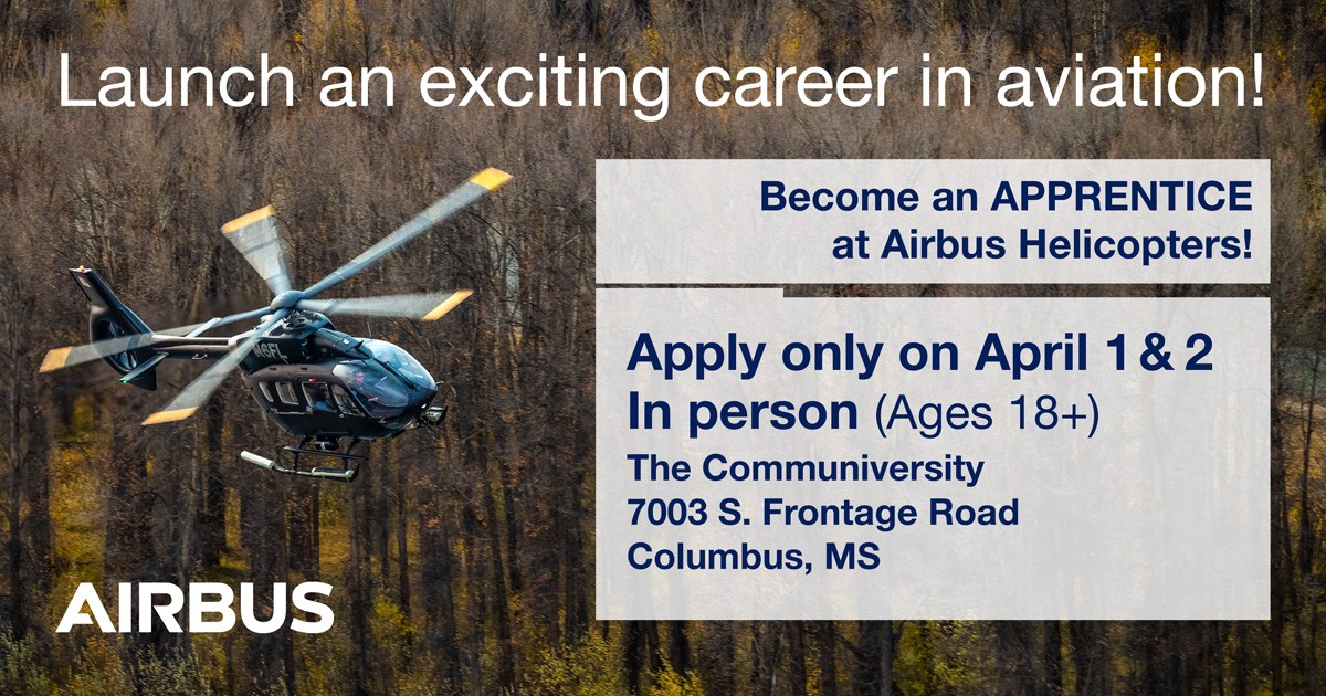 Airbus Helicopters is offering an apprenticeship program for ages 18+. More information can be found here: flightworksalabama.com/fp9/ms/