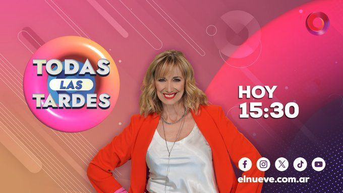 #TodasLasTardes | ¡A las 15:30hs empezamos! 💜 

🤗<a href="/KarincohenOk/">Karin Cohen</a> junto a <a href="/OkGuilleBarrios/">Guille Barrios🌈</a>, <a href="/PalomaBok/">Paloma Bokser 💚</a>, <a href="/gusta_mendez/">Gustavo Mendez</a>, <a href="/davidkavlin/">David Kavlin</a>, <a href="/Gracielmoreno/">Graciela Moreno</a> , <a href="/BarbiCorvalan/">Barbi Corvalan 💚</a> y equipo.

⏰En vivo hasta las 17hs te acompañamos para alegrar tu tarde #Sumate 
📺elnueve.com.ar