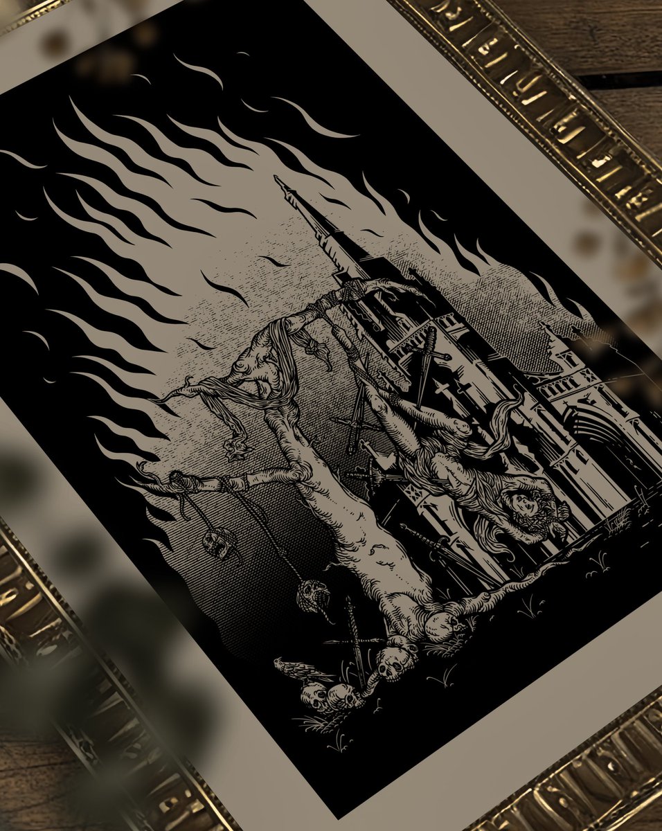 Laura_Chaos's tweet image. ✦ 𝕷𝖊𝖎𝖉𝖊𝖓𝖘𝖟𝖊𝖎𝖙 🔥

Illustration que j'ai réalisé pour la prochaine sortie du nouvel album "Leidenszeit" de Leiden.

J'ai adapté l'illustration au format portrait, initialement au format vinyl, en y ajoutant un grand feu jaillissant de l'église.

Merci à eux ❦