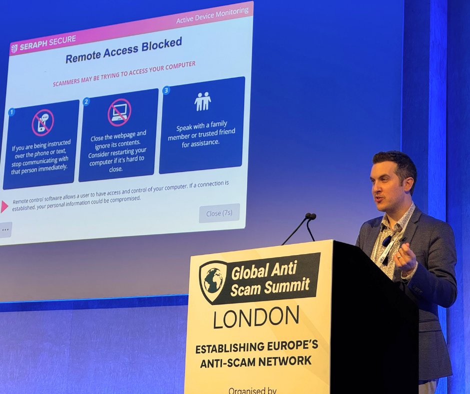 Seraph Secure (@seraphsecure) on Twitter photo Day 2 - SOLUTION DAY at GASS London!
Happy to be part of today’s discussions, focused on real solutions to combat scams.
Thank you to the <a href="/ScamAlliance/">Global Anti Scam Alliance (GASA)</a> team for having us—we’re proud to stand alongside you in the fight against fraud! 💪#GASA #StopScams #OnlineSafety #SeraphSecure Day 2 - SOLUTION DAY at GASS London!
Happy to be part of today’s discussions, focused on real solutions to combat scams.
Thank you to the <a href="/ScamAlliance/">Global Anti Scam Alliance (GASA)</a> team for having us—we’re proud to stand alongside you in the fight against fraud! 💪#GASA #StopScams #OnlineSafety #SeraphSecure