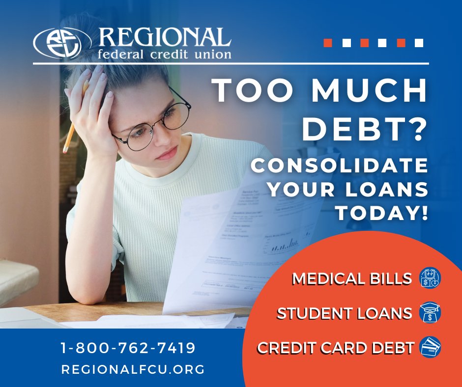 REGIONALFCU's tweet image. Don’t be fooled by these low rates! REGIONAL is here to help you consolidate your debts from credit cards, medical bills, student loans and more!

LEARN MORE: bit.ly/3I9rhvD

APPLY TODAY: bit.ly/3HwgKdC

#DebtConsolidation #PersonalLoans #LowAPR
