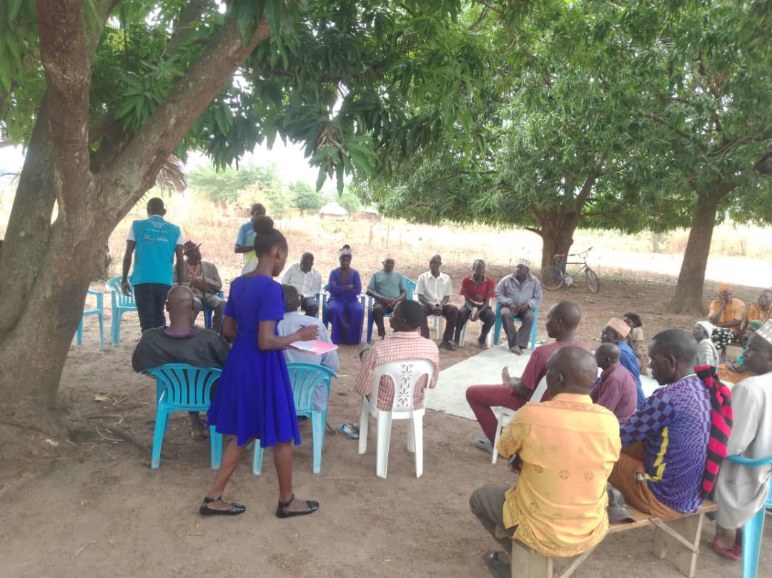 The Adjumani District Land Office and Ukusijoni sub county local government staff holding a parish sensitization meeting on customary land registration in Maaji parish, Ukusijoni sub county,  Adjumani District on Friday 20/03/2025