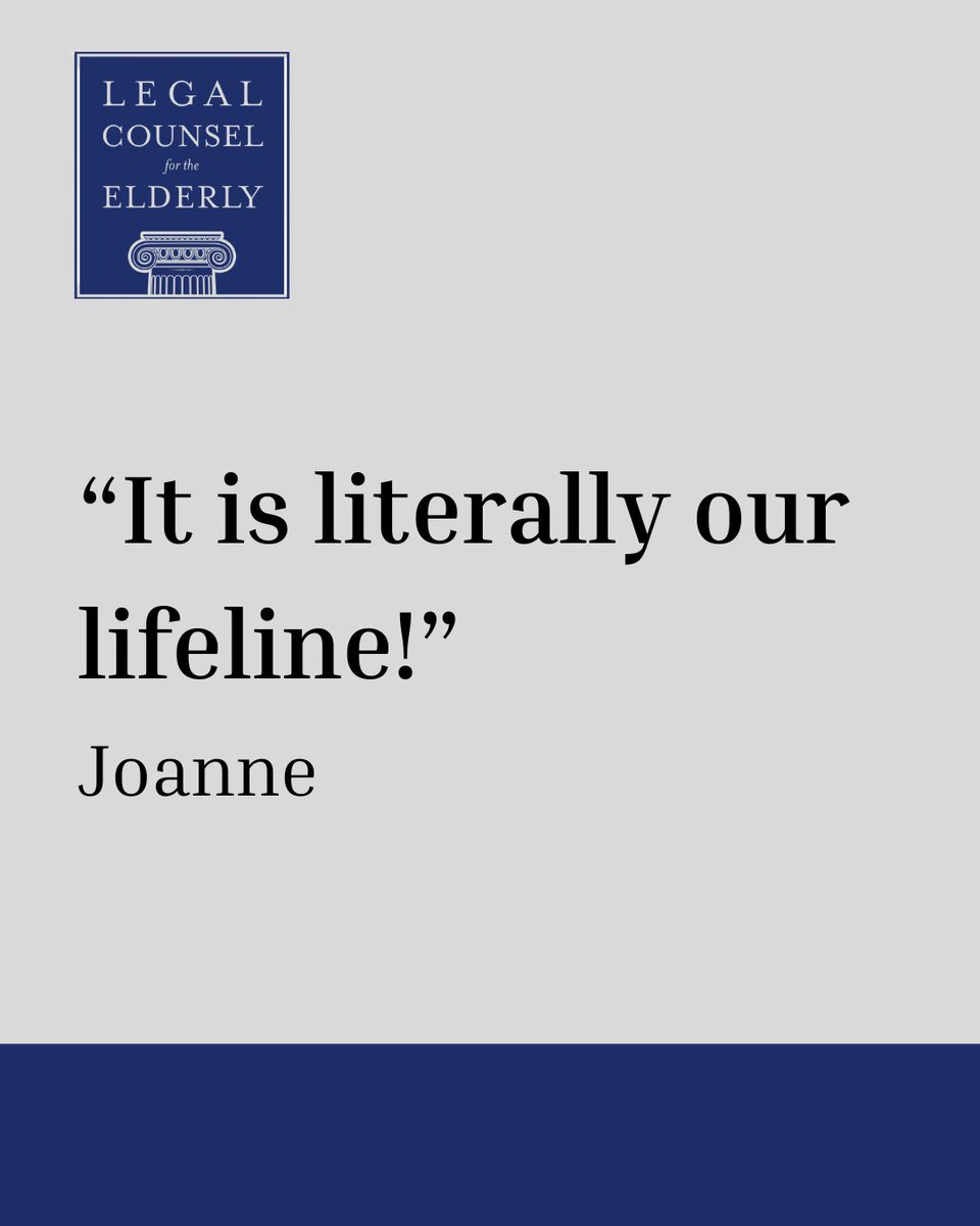 Social Security is often the only source of income for our clients.  As Joanne says, ‘it’s a lifeline.’  If you or someone you know is a DC resident and has questions about their public benefits, call the LCE Hotline at 202-434-2120.
