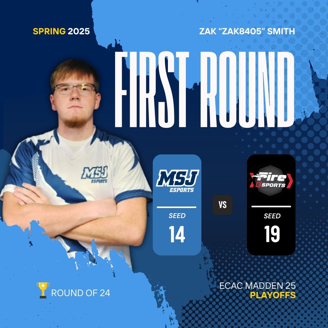 Zak takes on the First Round of Playoffs tonight at 8pm EST! This is his 3rd appearance in the <a href="/ECAC_Esports/">𝗘𝗖𝗔𝗖 𝗘𝗦𝗣𝗢𝗥𝗧𝗦</a>  Madden Playoffs, and his highest seeding yet!!

Catch the action on twitch.tv/zekzekzekzekze…