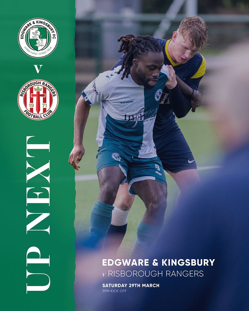 📣 Up next #TheWares host fellow strugglers Risborough Rovers for our penultimate home match &amp; a massive 6 pointer!

🗓️ Sat 29th March
🏟️ Silver Jubilee Park Stadium
🆚 <a href="/RRFC_1971/">Risborough Rangers FC</a>
⚽️ 3PM KO

🙌 Now’s the time to get behind Lee, support the team &amp; make some noise! #UpTheWares