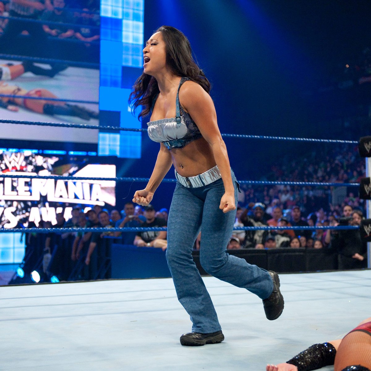 USANetwork's tweet image. 16 years ago, Gail Kim returned to WWE and immediately made a statement by taking out Michelle McCool and the Divas Champion, Maryse! #SmackDown