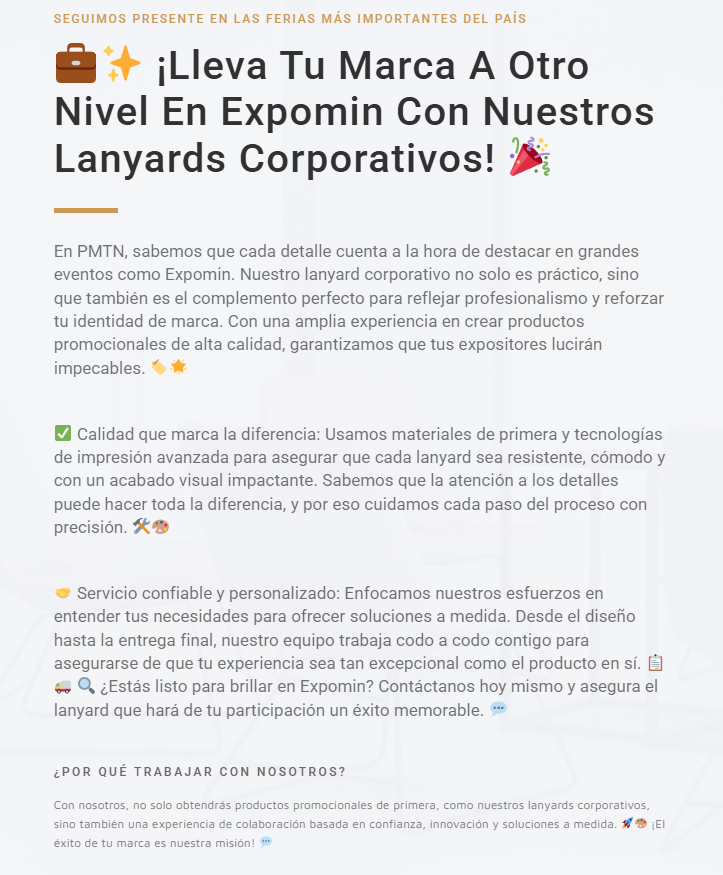 ProMotion_Cl's tweet photo. En PMTN nos destacamos por ofrecer productos promocionales que combinan diseño, calidad y atención personalizada. 💼✨ ¡Confía en nuestra experiencia para que tu marca brille en #Expomin #FeriaMinera #Chile https://t.co/8xQoyydUU9