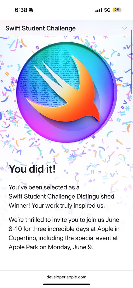 AlessioBrusco13's tweet image. Can’t believe it, I won as the swift student challenge as a distinguished winner!! Congrats to all the winners, see
you in Cupertino!
#swiftstudentchallenge