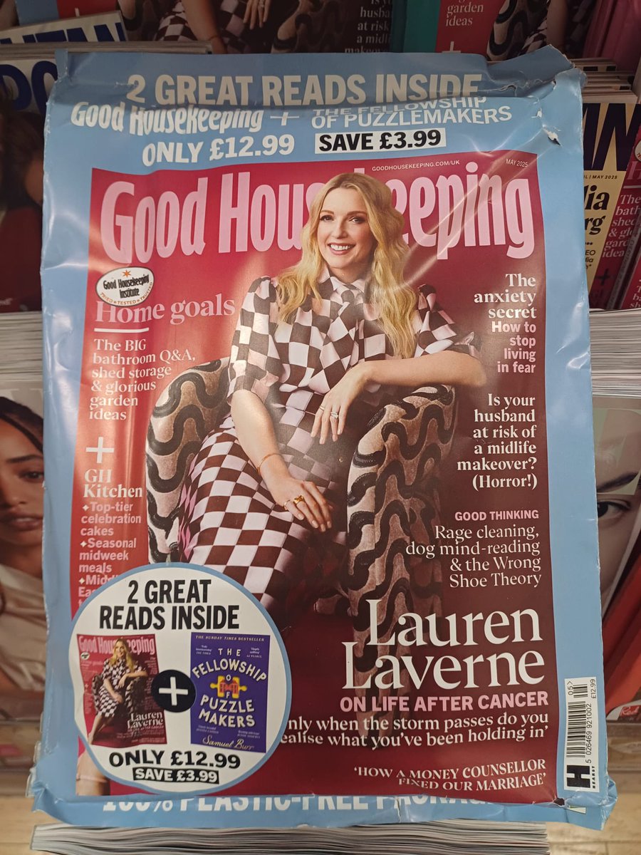 This is very surreal! There’s a special bundled edition of Good Housekeeping magazine, available exclusively from WHSmith High Street stores, with a paperback of my debut, The Fellowship of Puzzlemakers included! Don’t walk, run!!!✨