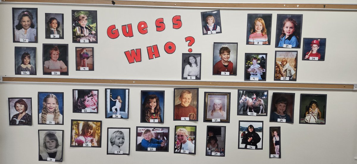 One of my favorite days- the staff Guess Who board goes up.  Ss LOVE trying to figure it out!  I was born in 1982 😜 just sayin'...