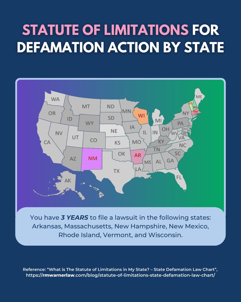 RMWarnerLaw1's tweet image. 🚨 #Defamation victims: Time is NOT on your side! 🚨 In most states, the #statuteoflimitations clock starts ticking the moment the false statement is published. Don’t miss your chance to fight back! 💪 Speak with a #defamationattorney before time runs out. ⏳