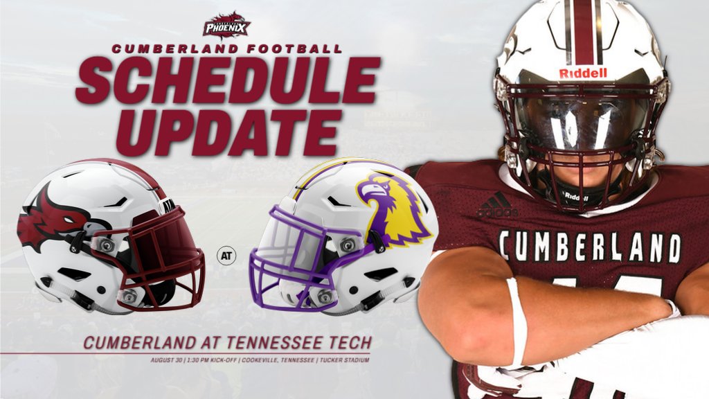 Cumberland Phoenix (@gocuphoenix) on Twitter photo π¨ ππππππ ππππππ πππ
Cumberland Football adds 2025 season opener against Tennessee Tech!
π <a href="/TTUGoldenEagles/">Tennessee Tech Golden Eagles</a>
π
August 30, 2025
π 1:30 PM CT
ποΈ Tucker Stadium
πCookeville, Tenn.
π tinyurl.com/2dbut3ct
#WeArePhoenix π¨ ππππππ ππππππ πππ
Cumberland Football adds 2025 season opener against Tennessee Tech!
π <a href="/TTUGoldenEagles/">Tennessee Tech Golden Eagles</a>
π
August 30, 2025
π 1:30 PM CT
ποΈ Tucker Stadium
πCookeville, Tenn.
π tinyurl.com/2dbut3ct
#WeArePhoenix