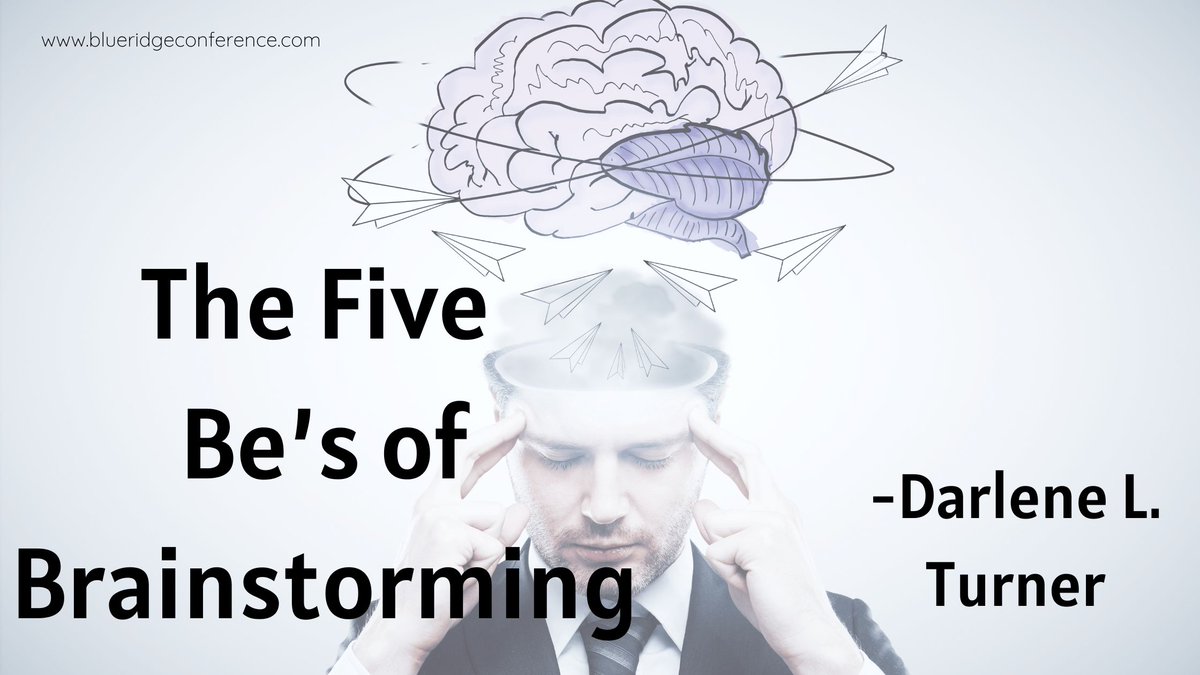 he Five Be’s of Brainstorming by <a href="/darlenelturner/">Darlene L. Turner</a> on <a href="/BRMCWC/">BRMCWC</a> #Writing #BRMCWC #Writingtips buff.ly/TZbnjd9