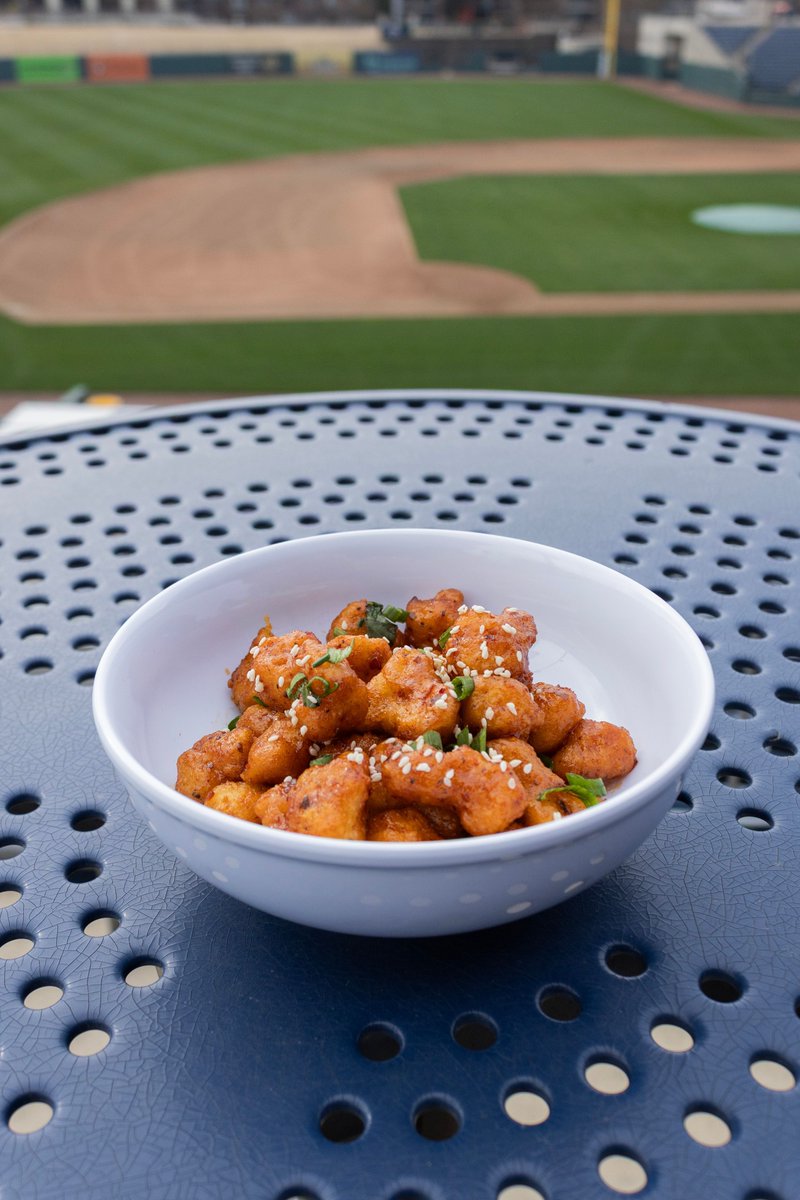 GoStripers's tweet photo. Ballpark eats just keep getting better. Coming soon to the Wicked Weed Dugout Bar: Korean Cauliflower and Blackened Shrimp Tacos. YES PLS.

#5DaysAway https://t.co/9ycv7nGnJE