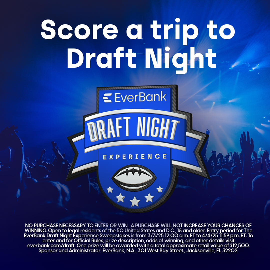 Score a Trip to Draft Night in Green Bay!

Don’t just watch draft night, be there LIVE as it happens! Here’s your chance to witness the first round on April 24 in Green Bay through the EverBank Draft Night Experience. To enter and for official rules visit ow.ly/eMhX50V8Gmk.