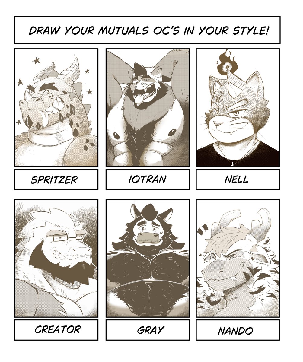 Baw 🍃 (@baw0sox) on Twitter photo I wanted to join the trend so here it is! A few OC's from really nice and amazing people 🍃
<a href="/TheChocoFox/">Expressorilla 🦍👑 (chocofox)</a>
<a href="/BoozinBruin/">Uncle Kumaburu</a>
<a href="/NellDemonArts/">🔥Nell Demon🔥</a>
<a href="/carlosed3112/">xAcerLehrx</a>
<a href="/AverageZebraBoy/">Gray | Comms Closed (2/6)</a>
<a href="/NandoShrine/">𒆙🔸ƝAƝƊO 🔸𒆙 🔜 FurRaymi 🪩</a> I wanted to join the trend so here it is! A few OC's from really nice and amazing people 🍃
<a href="/TheChocoFox/">Expressorilla 🦍👑 (chocofox)</a>
<a href="/BoozinBruin/">Uncle Kumaburu</a>
<a href="/NellDemonArts/">🔥Nell Demon🔥</a>
<a href="/carlosed3112/">xAcerLehrx</a>
<a href="/AverageZebraBoy/">Gray | Comms Closed (2/6)</a>
<a href="/NandoShrine/">𒆙🔸ƝAƝƊO 🔸𒆙 🔜 FurRaymi 🪩</a>
