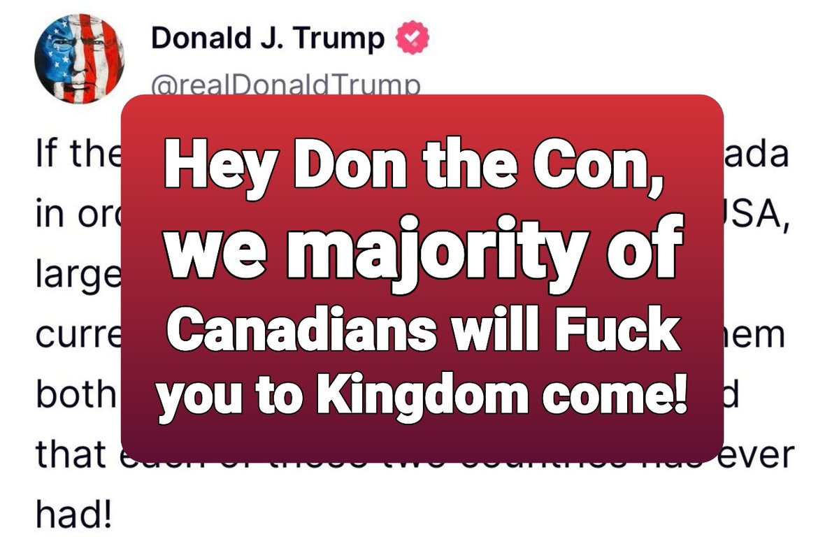 VsDemocracy's tweet photo. @acnewsitics We majority #Canadians love #SaneAmerica! This POS illegitimate President has offended our rightful sovereignty and for that reason we'll bulldoze the corrupt mother fuc*er! #Boycottredstates #BuyCanadianonly boycott all  #MAGAfarmers #Trump U are a dirt bag! #RealFreeSpeech mfs https://t.co/Kher6ieylL